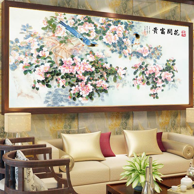 นกแก้วคู่ ชุดปักครอสติส พิมพ์ลาย ครอสติสจีน งานฝีมือทำที่บ้าน DIY