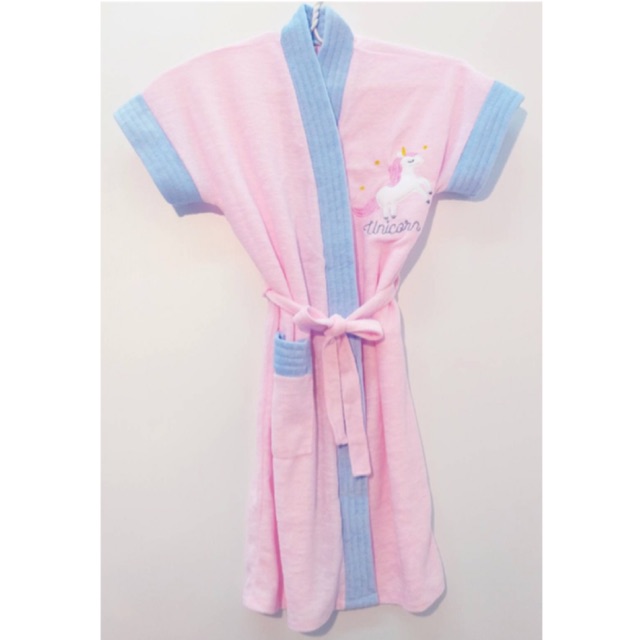 Bathrobe (Unicorn) ชุดคลุมอาบน้ำ ชุดคลุมว่ายน้ำเด็ก/ผู้ใหญ่ ลายยูนิคอร์น สีชมพู-ฟ้า
