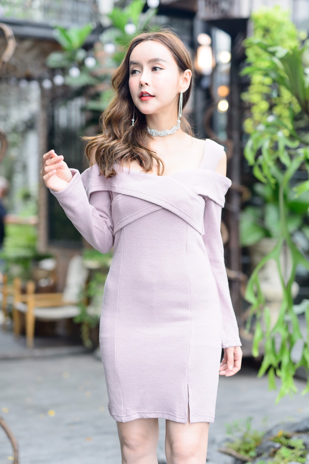 DS0059 เดรสแฟชั่น เดรสเกาหลี เดรสออกงาน ชุดออกงาน มินิเดรส เดรสสั้น ชุดทำงาน