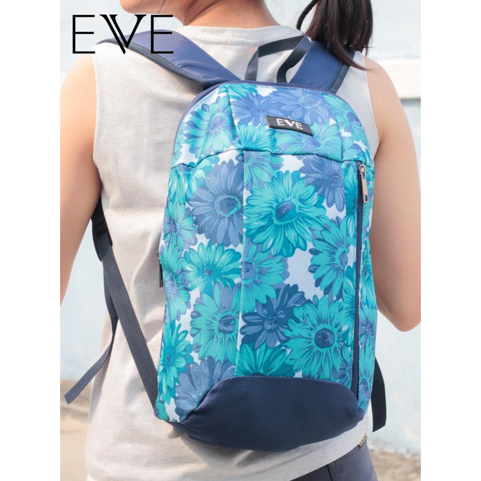 !!สินค้าขายดี!! EVE กระเป๋าเป้สะพายหลัง พิมพ์ลายดอกไม้ Flower Print Backpack