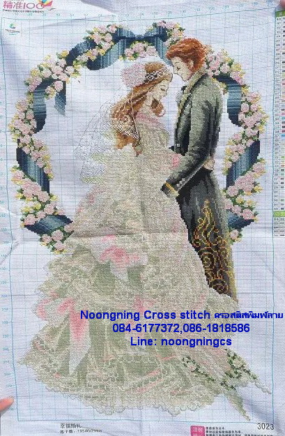 ปลาคราฟ ดอกบัว ชุดปักครอสติช พิมพ์ลาย ครอสติสจีน งานฝีมือ DIY