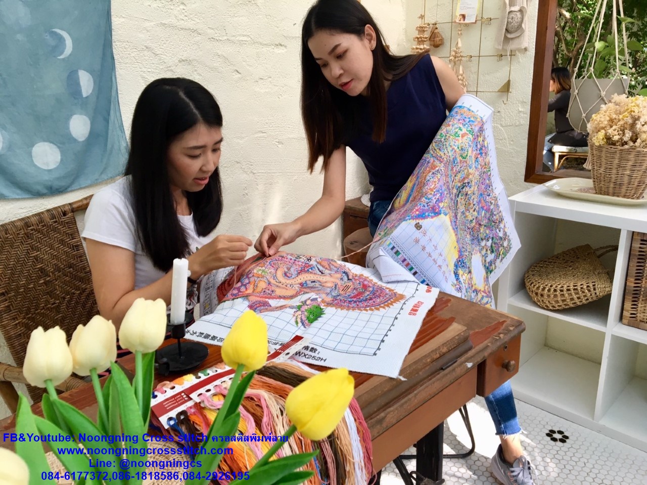 ม้า8 มงคล ชุดปักครอสติส พิมพ์ลาย ครอสติสจีน งานฝีมือทำที่บ้าน DIY