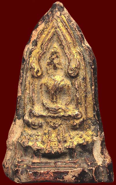 พระโคนสมอ อยุธยา ปางสมาธิ เนื้อดินลงรักปิดทองเดิม
