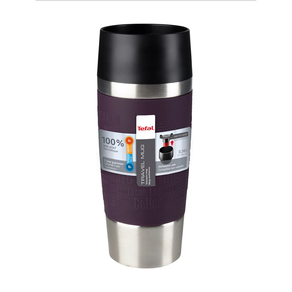 TEFAL แก้วน้ำเก็บอุณหภูมิ รุ่น TRAVEL MUG ขนาด 0.36 ลิตร สีม่วง