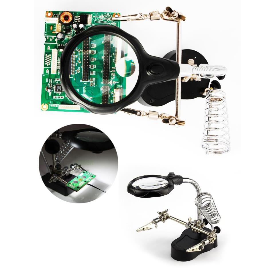 !!สินค้าขายดี!! อุปกรณ์ช่วยบัดกรีพร้อมแว่นขยายและไฟ LED LED Light Magnifying Glass 3 Lens