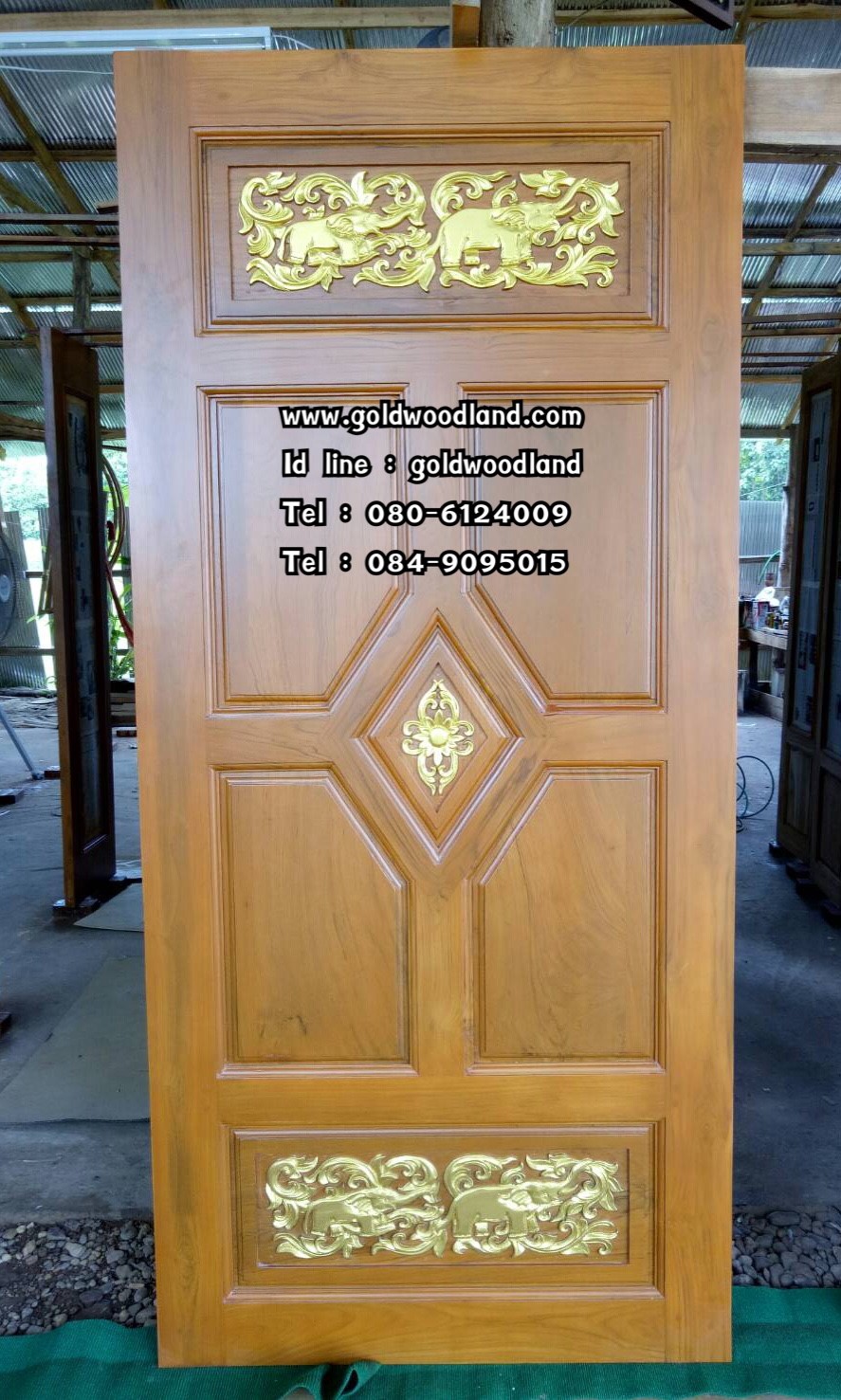 ประตูไม้สักบานเดี่ยว GB - 80