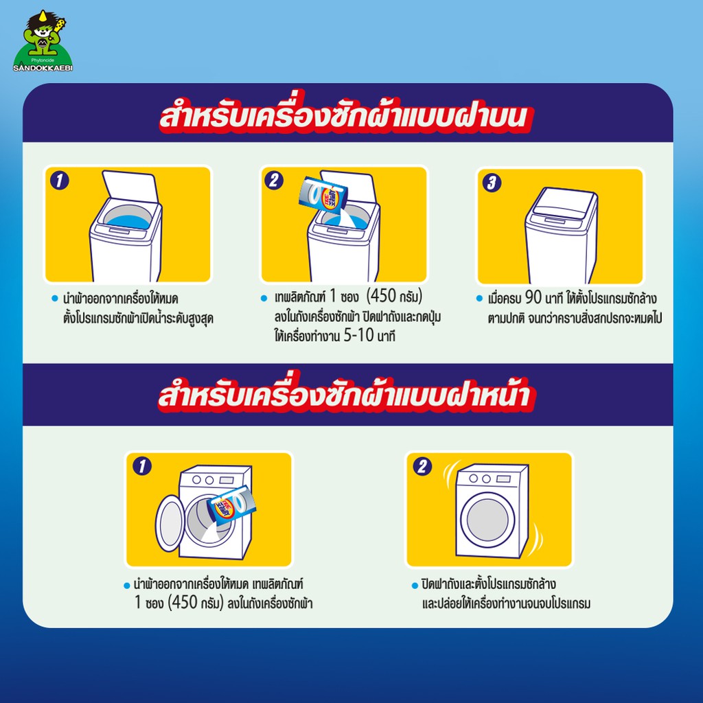 [แท้! เจ้าเดียวในไทย]Sandokkaebi ซันโดแกบิ ผงล้างถังเครื่องซักผ้า ขนาด 450 กรัม