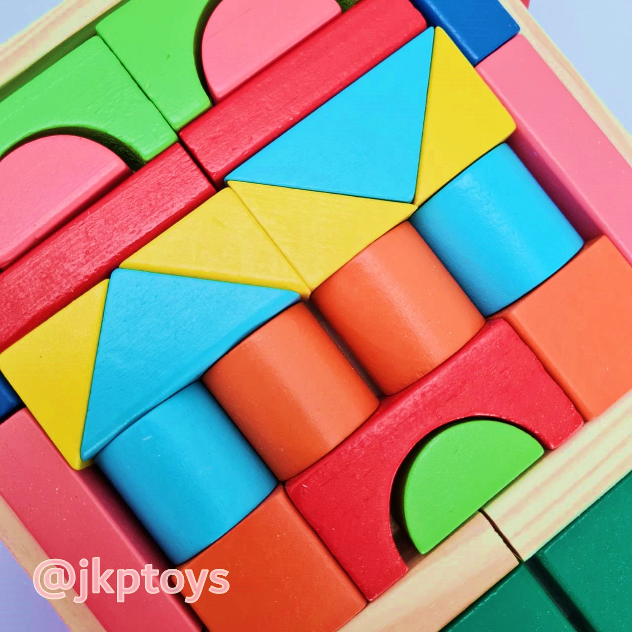 ของเล่นไม้เสริมพัฒนาการ รถลาก บล็อคไม้ 32 ชิ้น