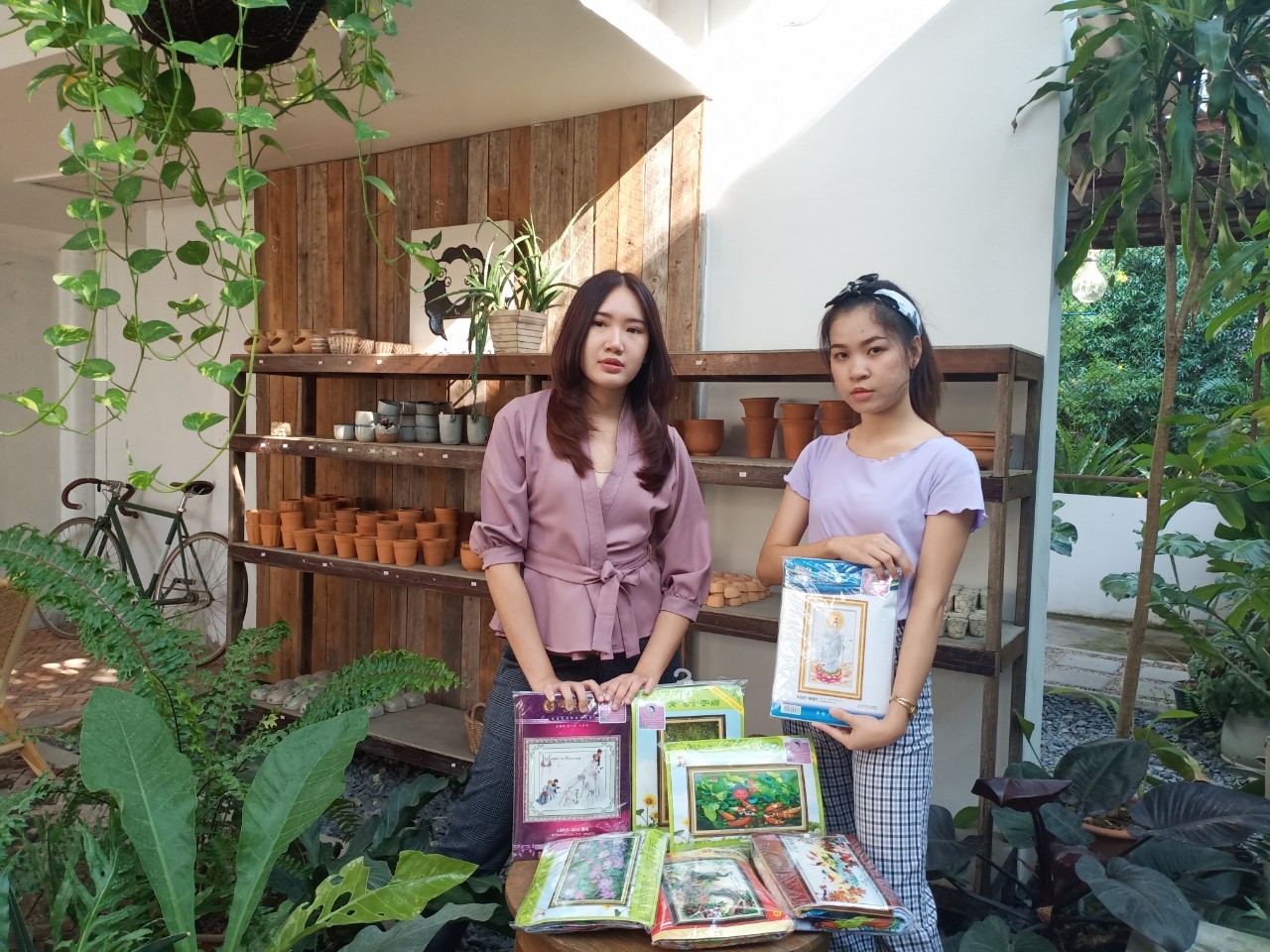 นกกระเรียน ดอกโบตั๋น ชุดปักครอสติส พิมพ์ลาย ครอสติสจีน งานฝีมือทำที่บ้าน DIY