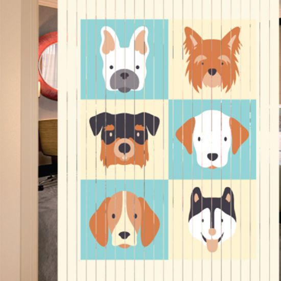 WSP มู่ลี่ประตูสกรีนภาพตรงกลาง รุ่น TK-32 NO 045 ขนาด 80 x 200 ซม. สีครีม - ฟ้า ดีไซน์เรียบหรู