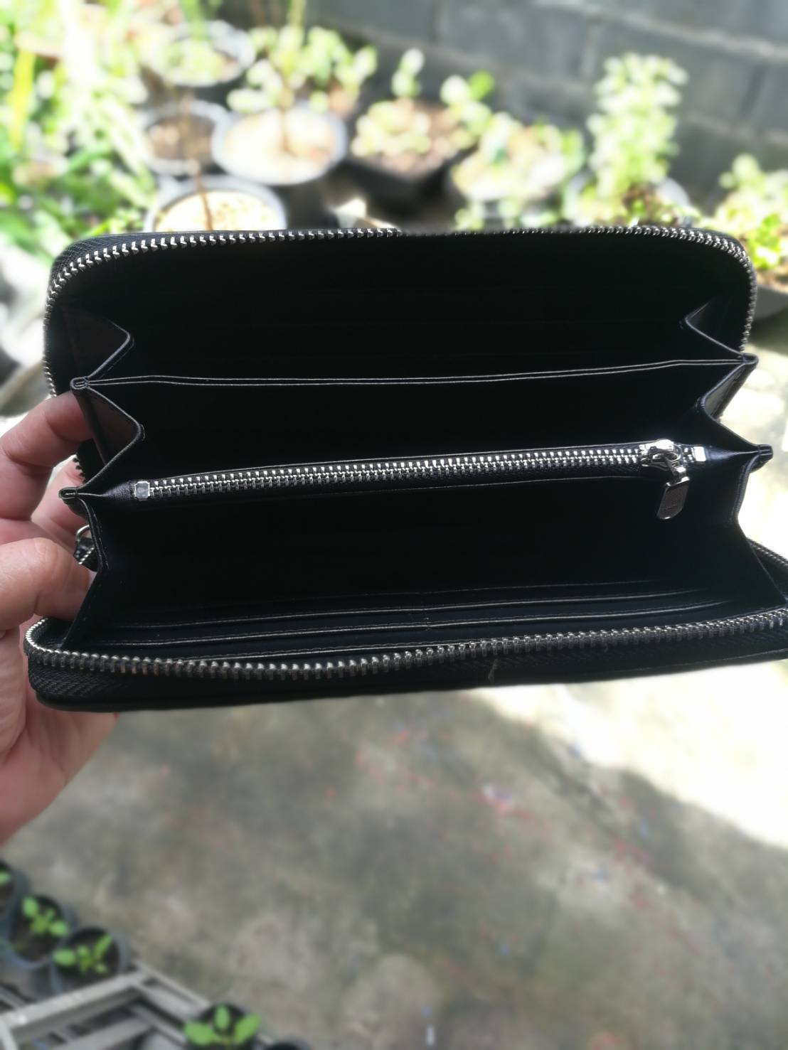 กระเป๋าหนังจระเข้แท้แบบซิปเดี่ยว(หนังกระดูกหัว)