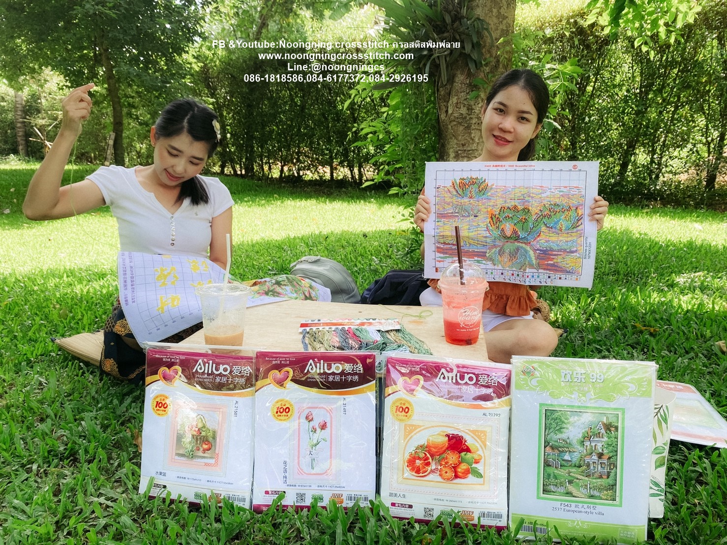 นาฬิกาดอกไม้ ชุดปักครอสติส พิมพ์ลาย ครอสติสจีน งานฝีมือทำที่บ้าน DIY