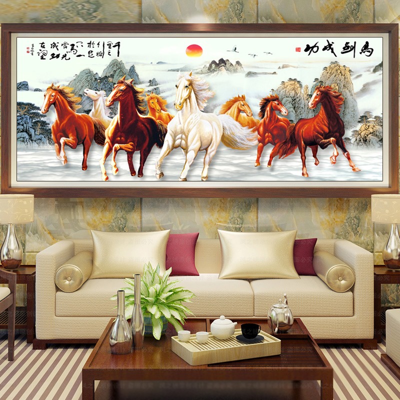 ม้า8มงคล ครอสติสคริสตัล Diamond painting โมเสก ภาพติดเพชร งานฝีมือ DIY
