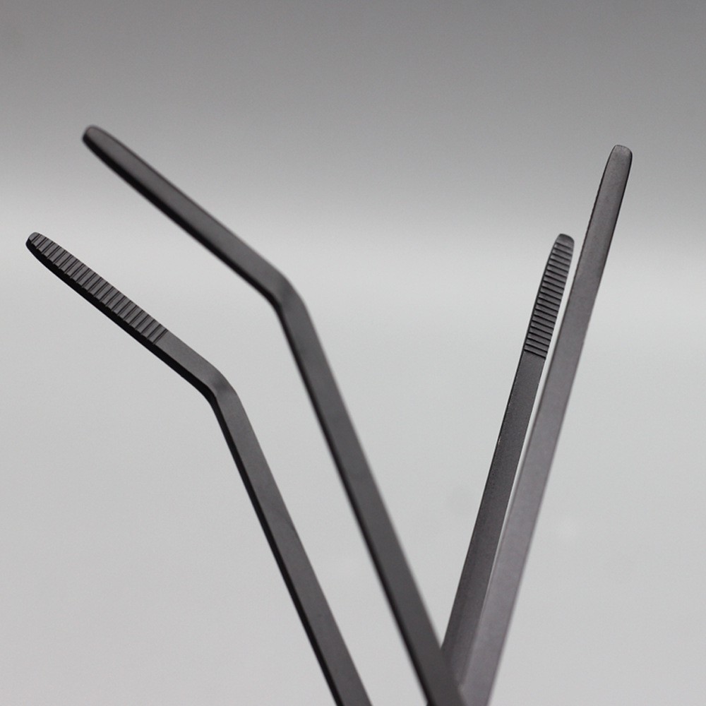 แหนบยาวสีดำ คีมยาว ที่คีบ สแตนเลสสีดำ จัดตกแต่ง ตู้ปลา ตู้ไม้น้ำ สวนขวด สวนถาด กรรไกร ที่เกลี่ยทราย ดิน ที่ขูดตะไคร่