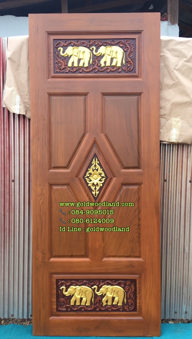ประตูไม้สักบานเดี่ยว GB - 93