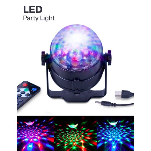 !!สินค้าขายดี!! ไฟดิสโก้ ไฟเทค ไฟปาร์ตี้ ตามจังหวะเพลง พร้อมรีโมท LED Party Light Disco light