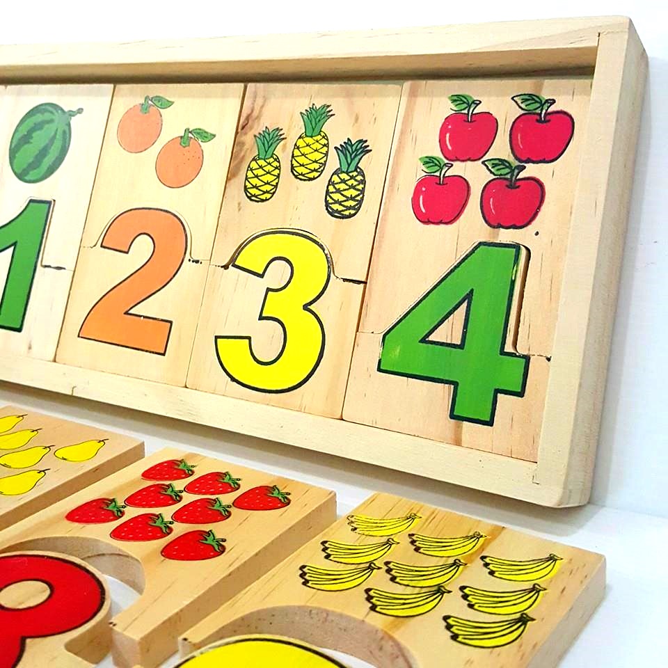 ของเล่นเสริมพัฒนาการ ของเล่นไม้ จับคู่ภาพกับตัวเลข