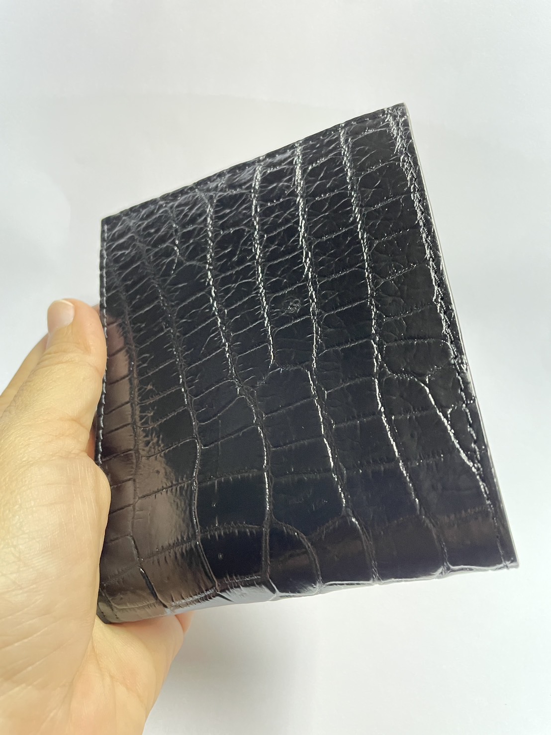 กระเป๋าหนังจระเข้แท้(หนังท้อง) สีดำ