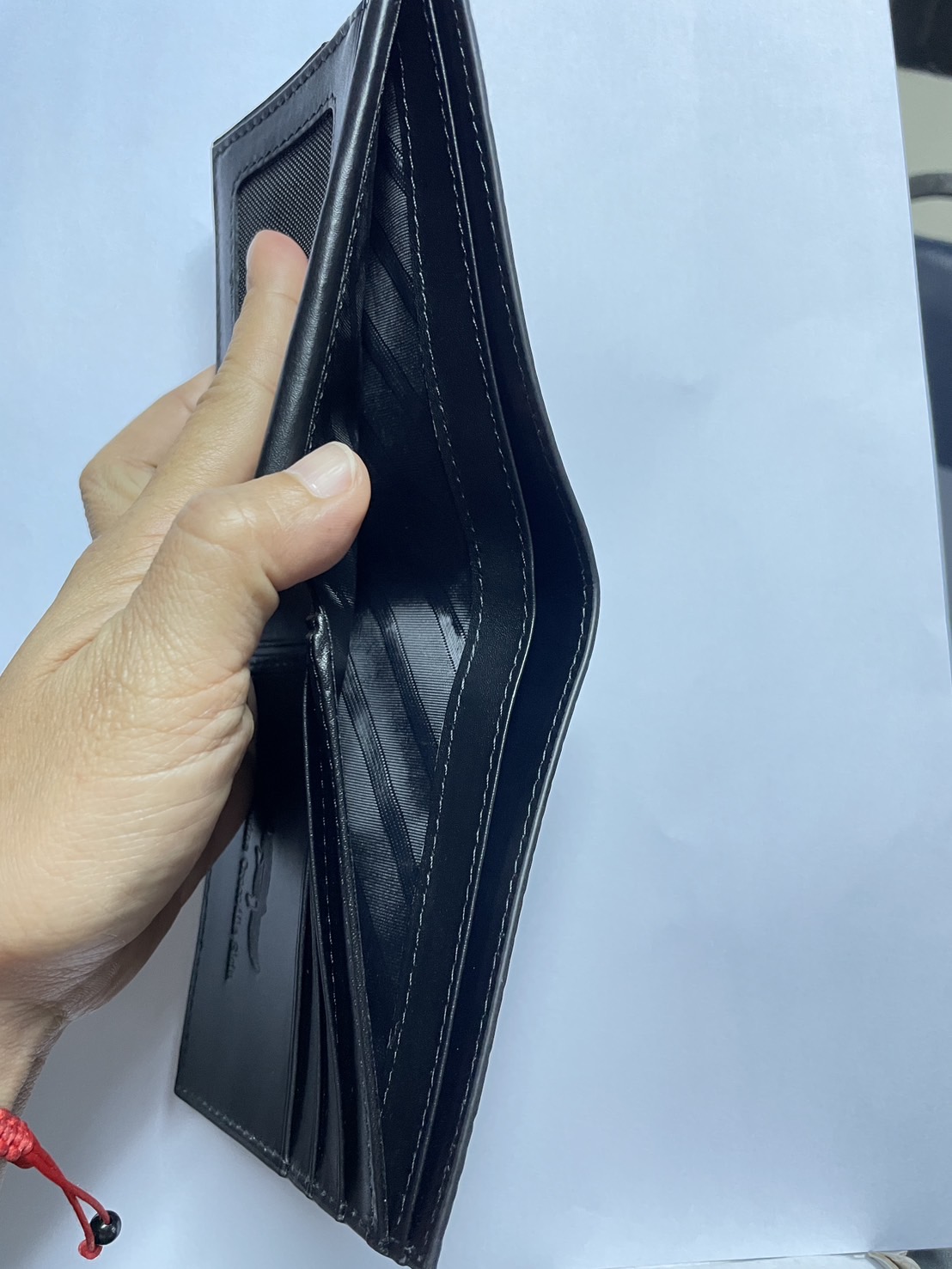 กระเป๋าหนังจระเข้แท้(หนังท้อง) สีดำ