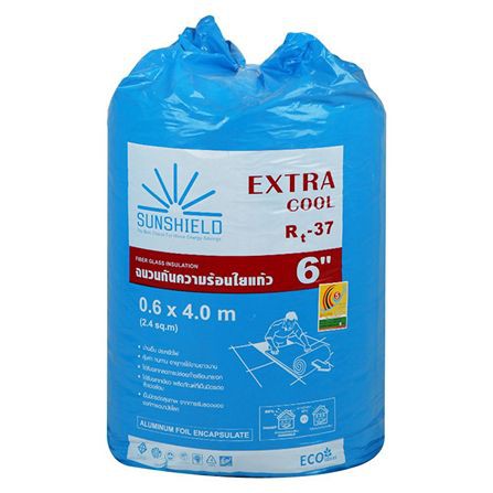 ฉนวนใยแก้วกันความร้อน SUNSHIELD ExTRA COOL 6 นิ้ว 0.6x4 ม. ฉนวนกันความร้อน