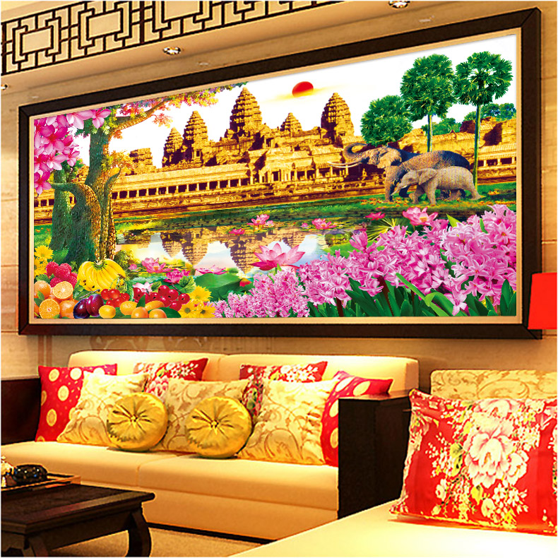ปราสาทหินพิมาย ชุดปักครอสติช พิมพ์ลาย ครอสติสจีน งานฝีมือ DIY