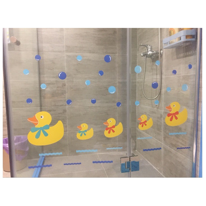 สติ๊กเกอร์ห้องน้ำ รูปเป็ด สติ๊กเกอร์ตกแต่งห้องน้ำ สำหรับเด็ก