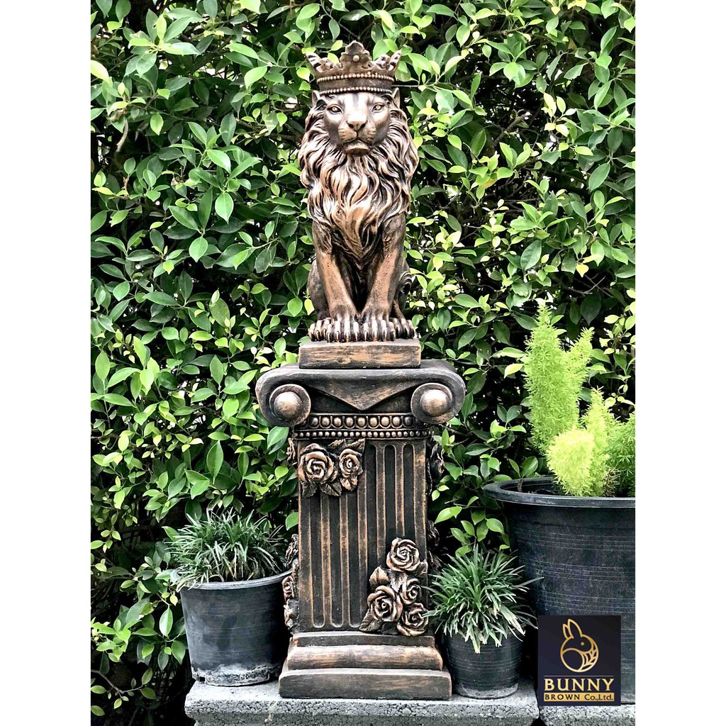 ฐานวาง สี่เหลี่ยม โรมัน กุหลาบ อังกฤษ " ขนาด 23x36 cm. จัดสวน ประดับสวน แต่งสวน ใส่ต้นไม้ " Bunny Brown