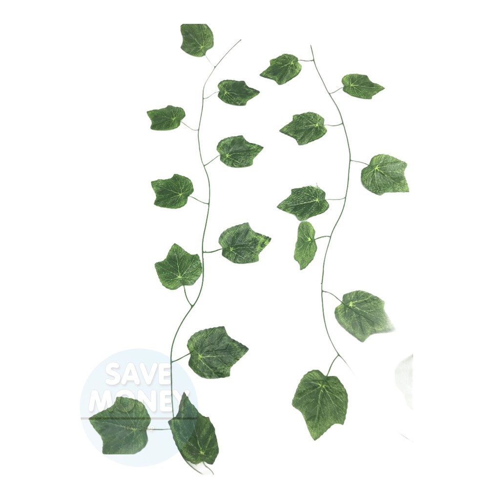 เถาวัลย์ปลอม ไม้เลื้อย🍀 ยาว2เมตร เถาวัลย์ ใบไม้ปลอม ใบองุ่น ใบพลูด่าง ใบไม้ประดิษฐ์ แต่งสวน