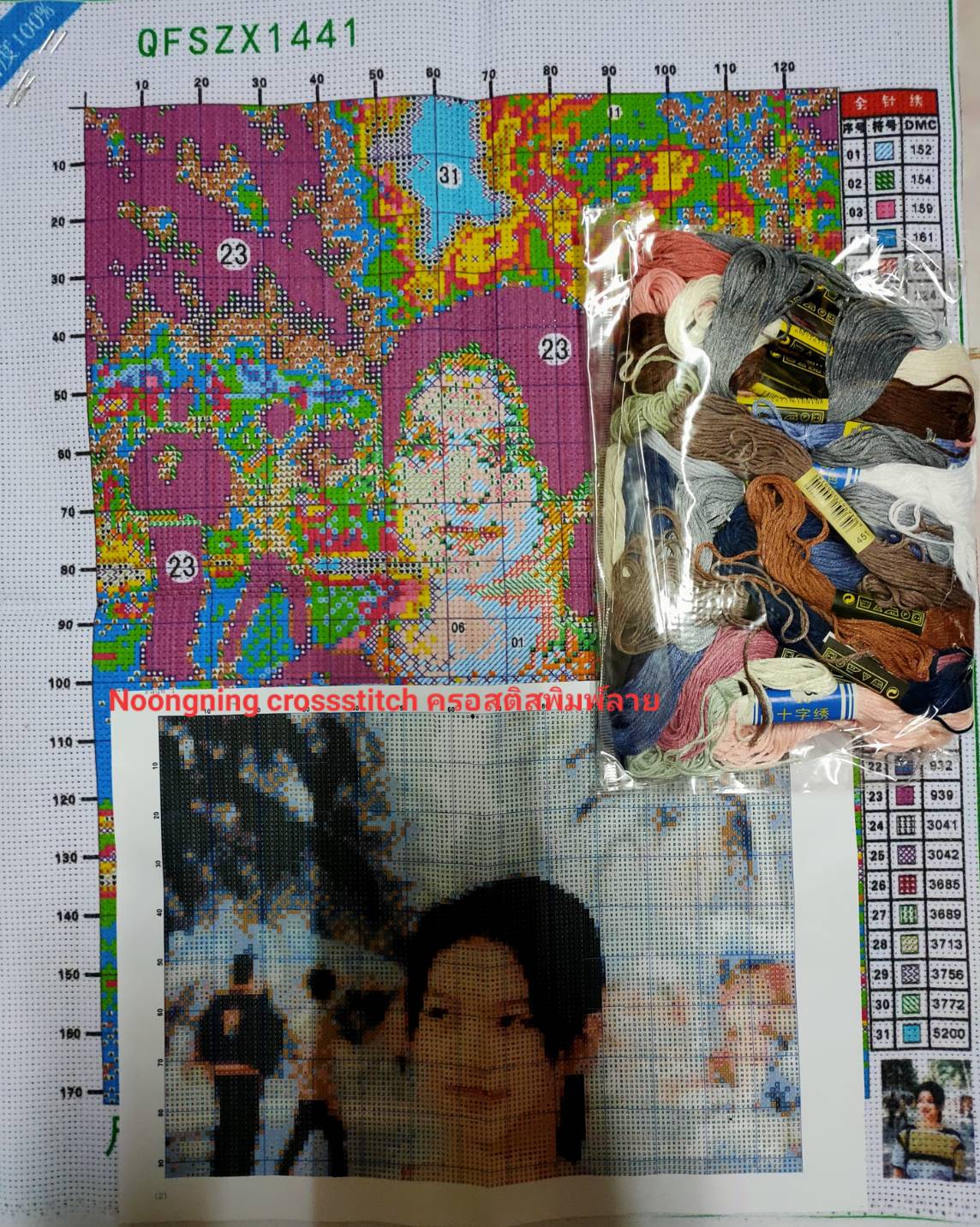 ครอสติส สั่งทํา 50x60ซม รูปตัวเอง ชุดปักครอสติส พิมพ์ลาย ครอสติสจีน งานฝีมือทำที่บ้าน DIY