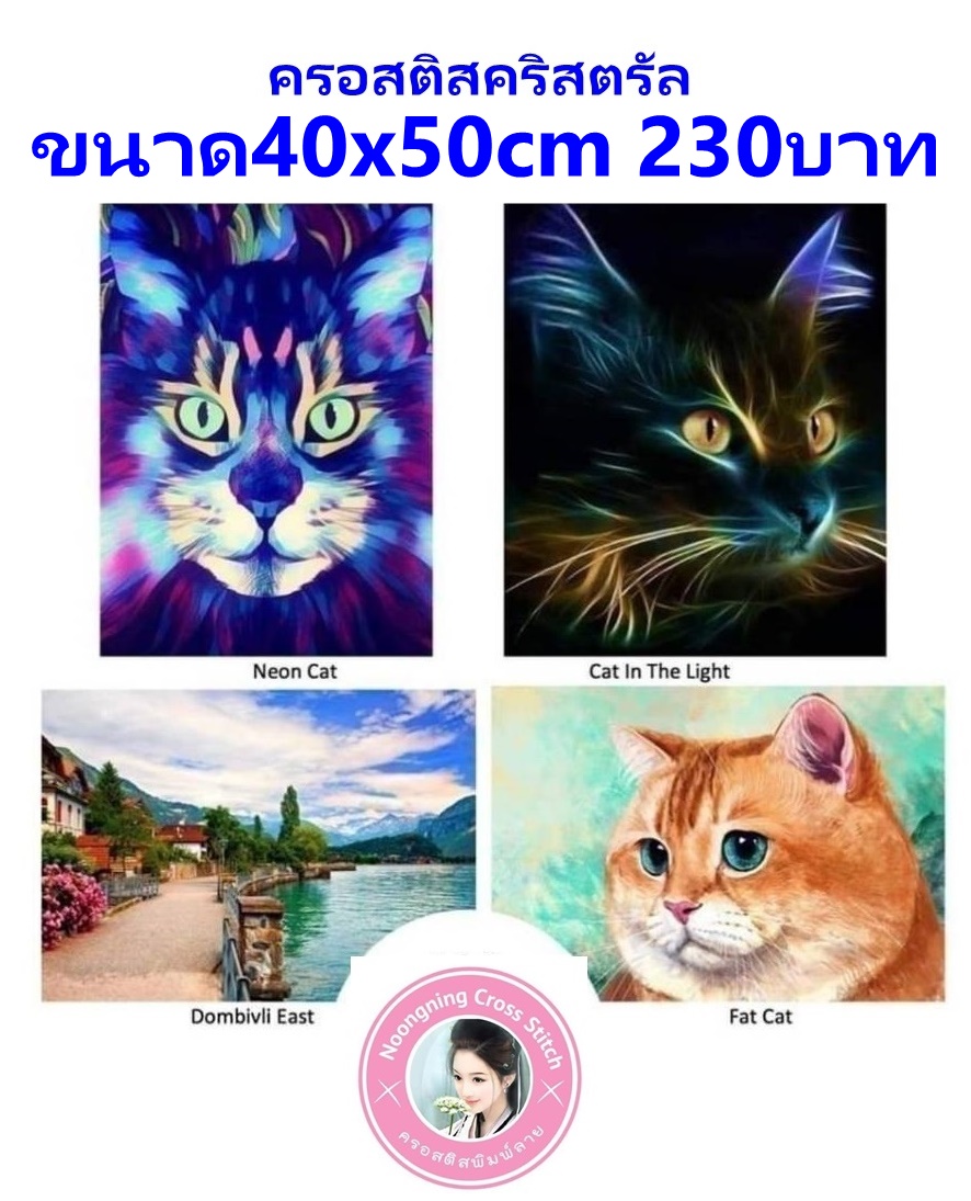 40x50cmราคา230บาทลดราคา!! ลดกระหน่ำ!! ชุดติดครอสติสคริสตัล Diamond painting โมเสก ภาพติดเพชร งานฝีมือทำที่บ้าน DIY
