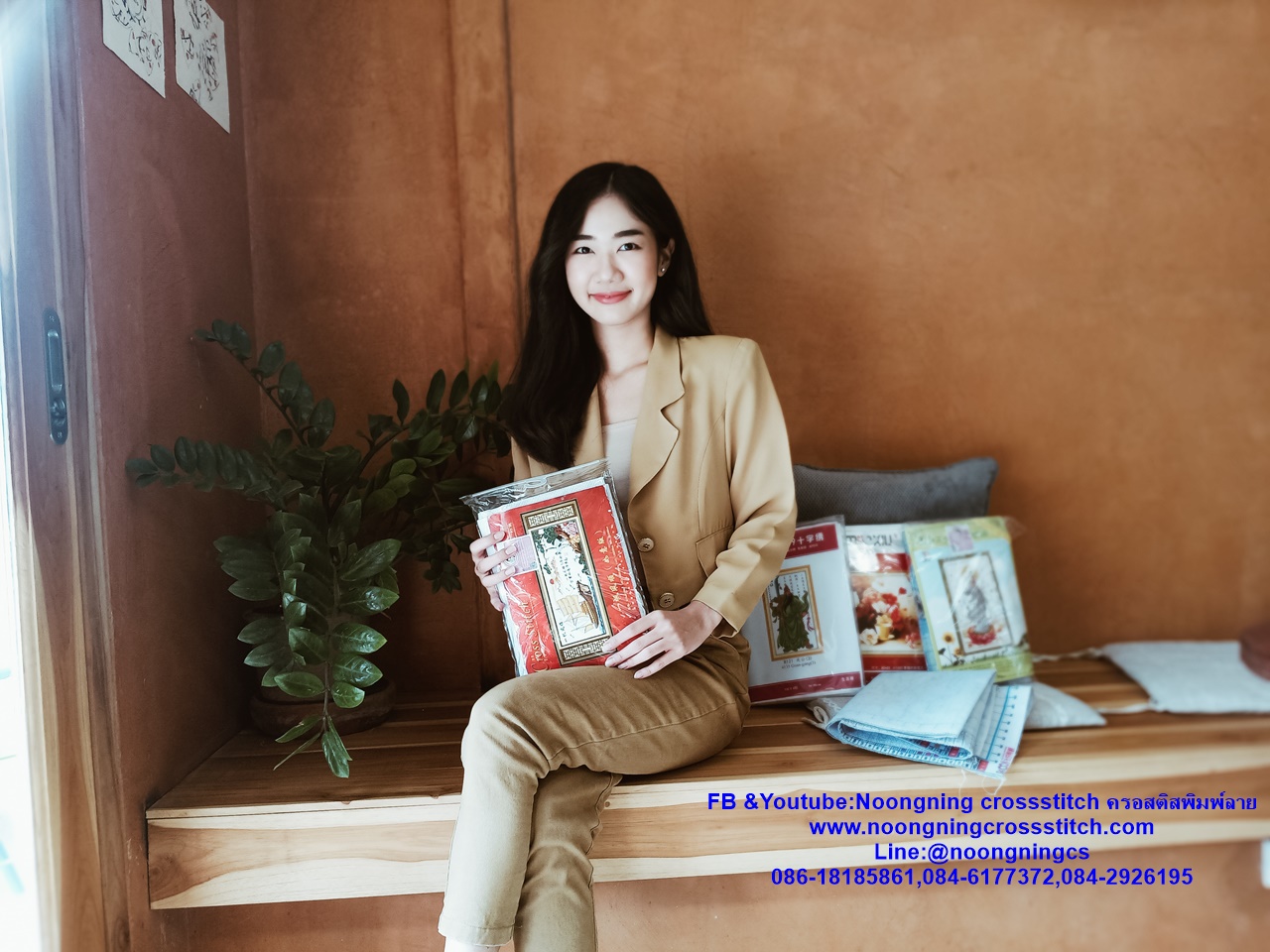 ไฉ่ชิ้งเอี้ย ชุดปักครอสติส พิมพ์ลาย ครอสติสจีน งานฝีมือทำที่บ้าน DIY