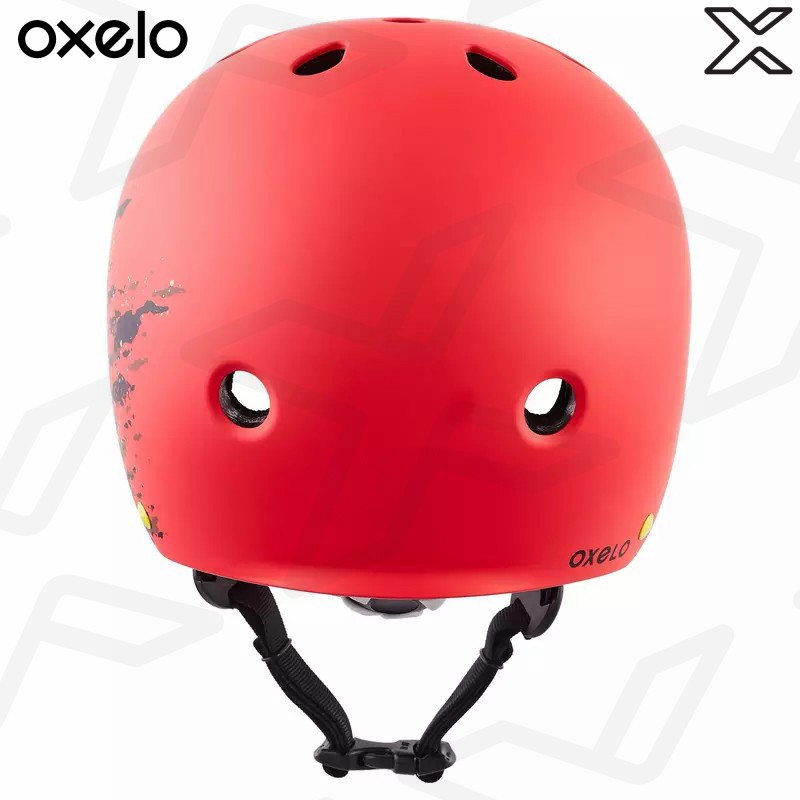 OXELO หมวกกันน็อคสำหรับเล่นสเก็ต สเก็ตบอร์ด และสกู๊ตเตอร์รุ่น Play 7 (สีแดง)