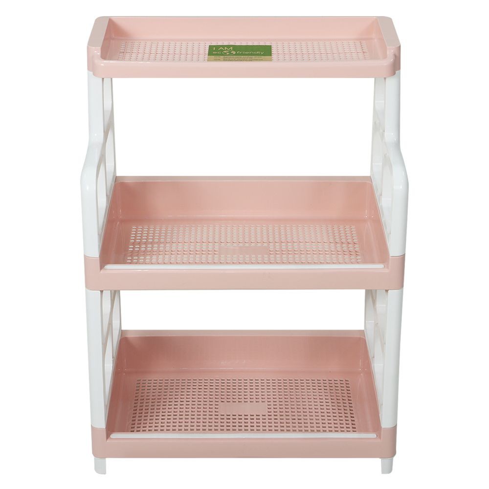 ชั้นวางอเนกประสงค์ 2 ชั้น+ชั้นลอย API ECO ชมพู KITCHEN RACK PLASTIC 2TIER+1TIER API ECO PINK