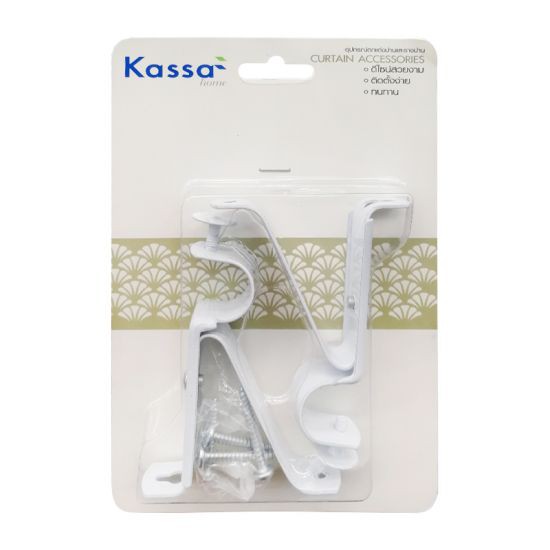 KASSA HOME ขาจับราง 1 ชั้น รุ่น 19.10.601 ขนาด 19 มม. (ชุด 2 ชิ้น) สีขาว ดีไซน์เรียบหรู