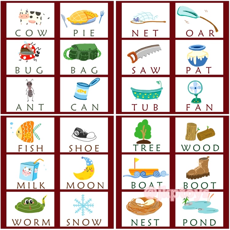 บัตรภาพสอนคำศัพท์ + ลูกเต๋าไม้ A-Z