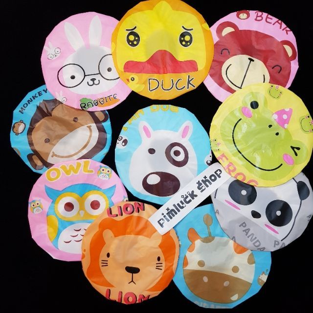 พร้อมส่ง หมวกคลุมผมอาบน้ำลายการ์ตูน