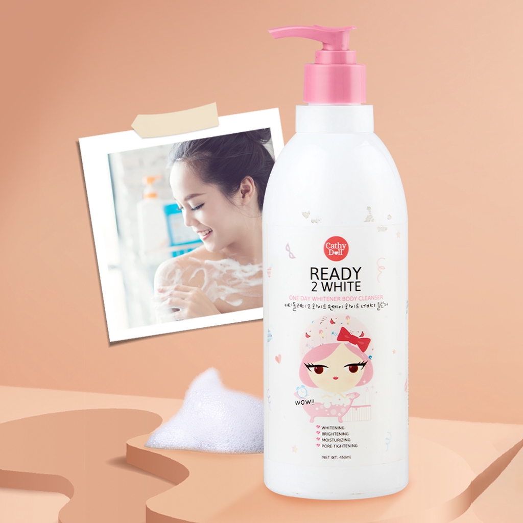 !!สินค้าขายดี!! CATHY DOLL READY 2 WHITE One Day Whitener Body Cleanser ครีมอาบน้ำ CATHY DOLL Whitening Body Cleanser