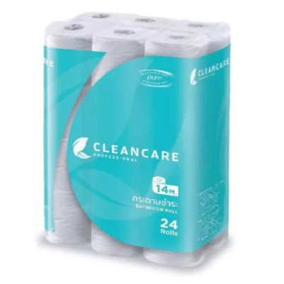 กระดาษชำระแบบม้วน คลีนแคร์ CLEANCARE 14 เมตร แพ็ค 24 ม้วน ทิชชู่ม้วน ทิชชู่ห้องน้ำแบบม้วน