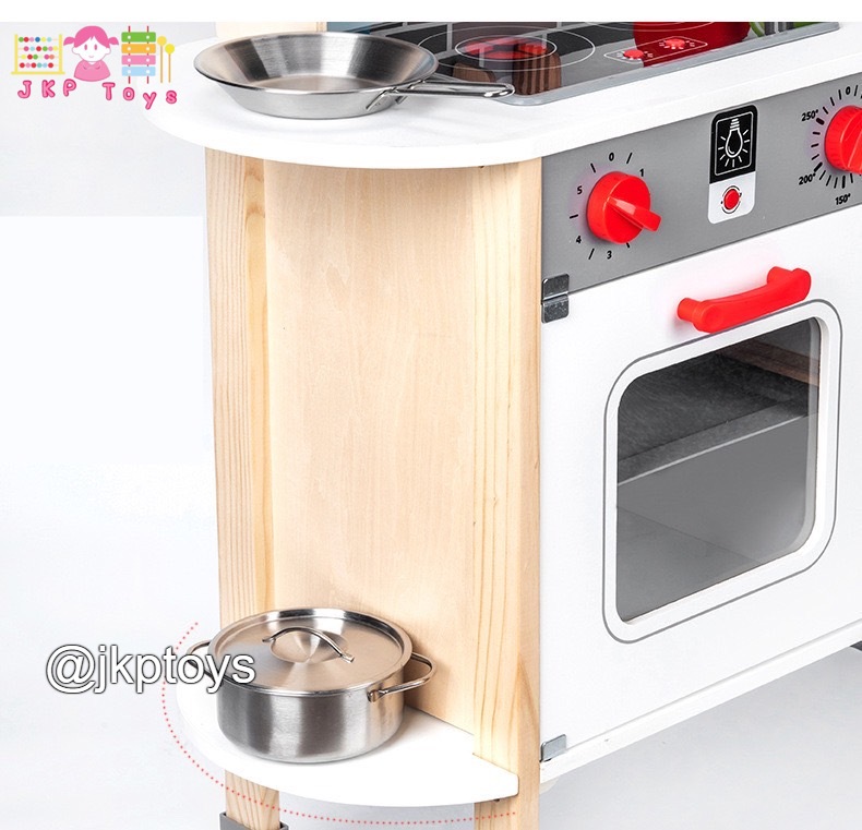 มีบริการประกอบให้ จัดส่งในกรุงเทพ + 500 ฿ PlayTive Junior Kitchen Wooden Toy ครัวไม้เทาแดง สูง110 ซม.ชุดครัวไม้ของเล่น ชุดครัวเด็ก