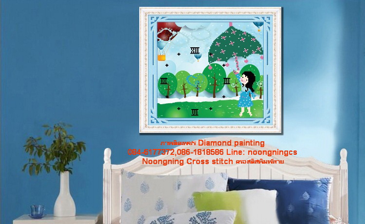 ไวน์องุ่น&ผลไม้ ครอสติสคริสตัล Diamond painting โมเสก ภาพติดเพชร งานฝีมือ DIY