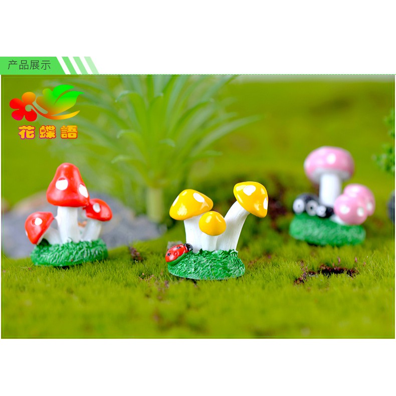 ของจิ๋ว - ขอนไม้แต่งสวนรูปเห็ด