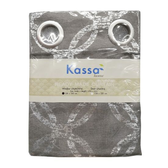 KASSA HOME ผ้าม่านตาไก่หน้าต่าง รุ่น MODO-GY-160 GMT ขนาด 138 x 160 ซม. สีเทา ดีไซน์เรียบหรู