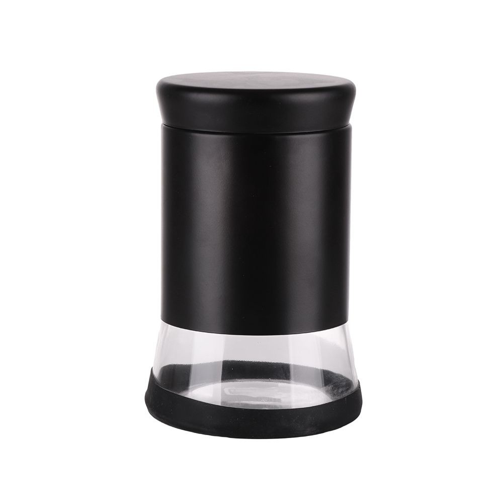 ขวดโหลแก้วกลมฝาเกลียว M สีดำ CANISTER GLASS ROUND LID M BLACK