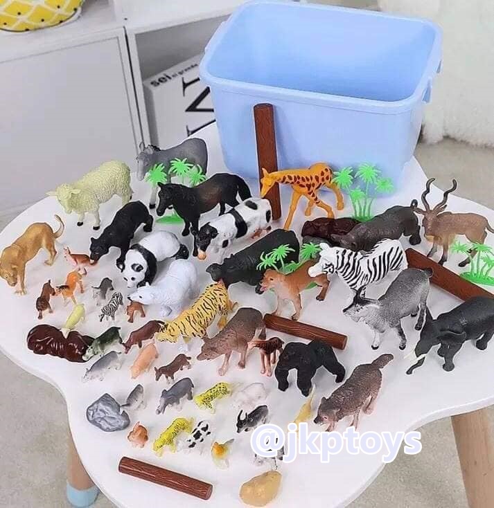 โมเดลสัตว์ ในกล่องฝาปิด