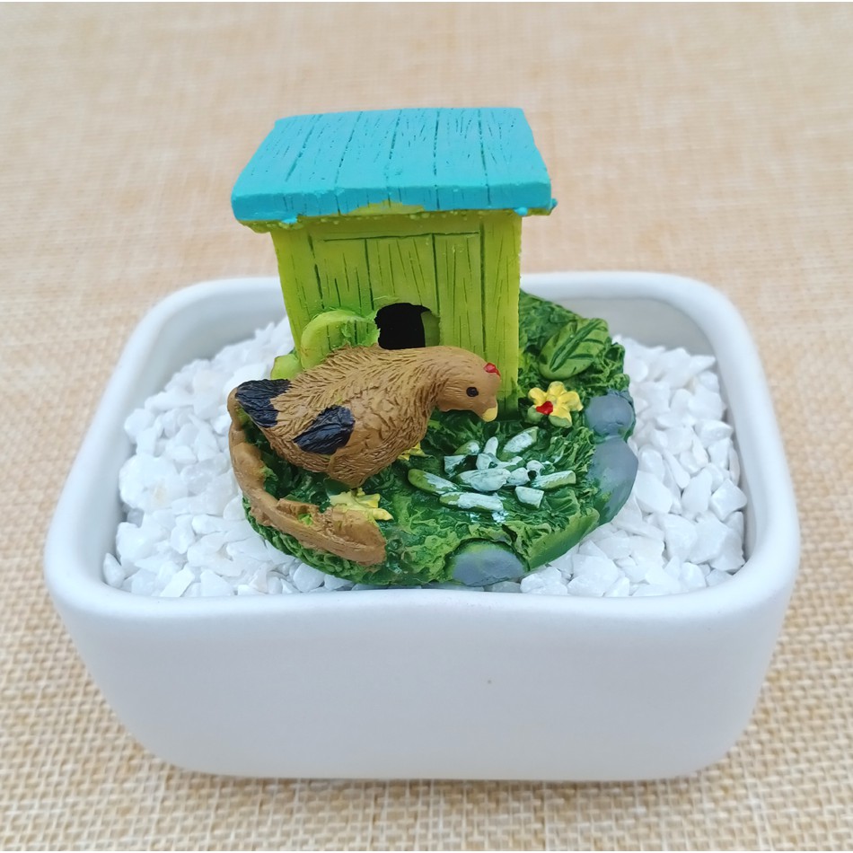 ตุ๊กตาจิ๋ว บ้านไก่น้อย แต่งสวนถาด แต่งกระถาง แต่งบ้าน (ราคานี้เป็นราคา/1 อัน)