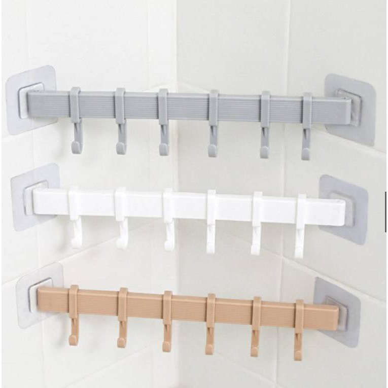 ที่แขวนของ ราวตะขอแขวนของ ที่แขวนติดผนัง ห้องน้ำ ห้องครัว ที่แขวน ไม่ต้องเจาะรู ราวแขวนของ ติดผนัง