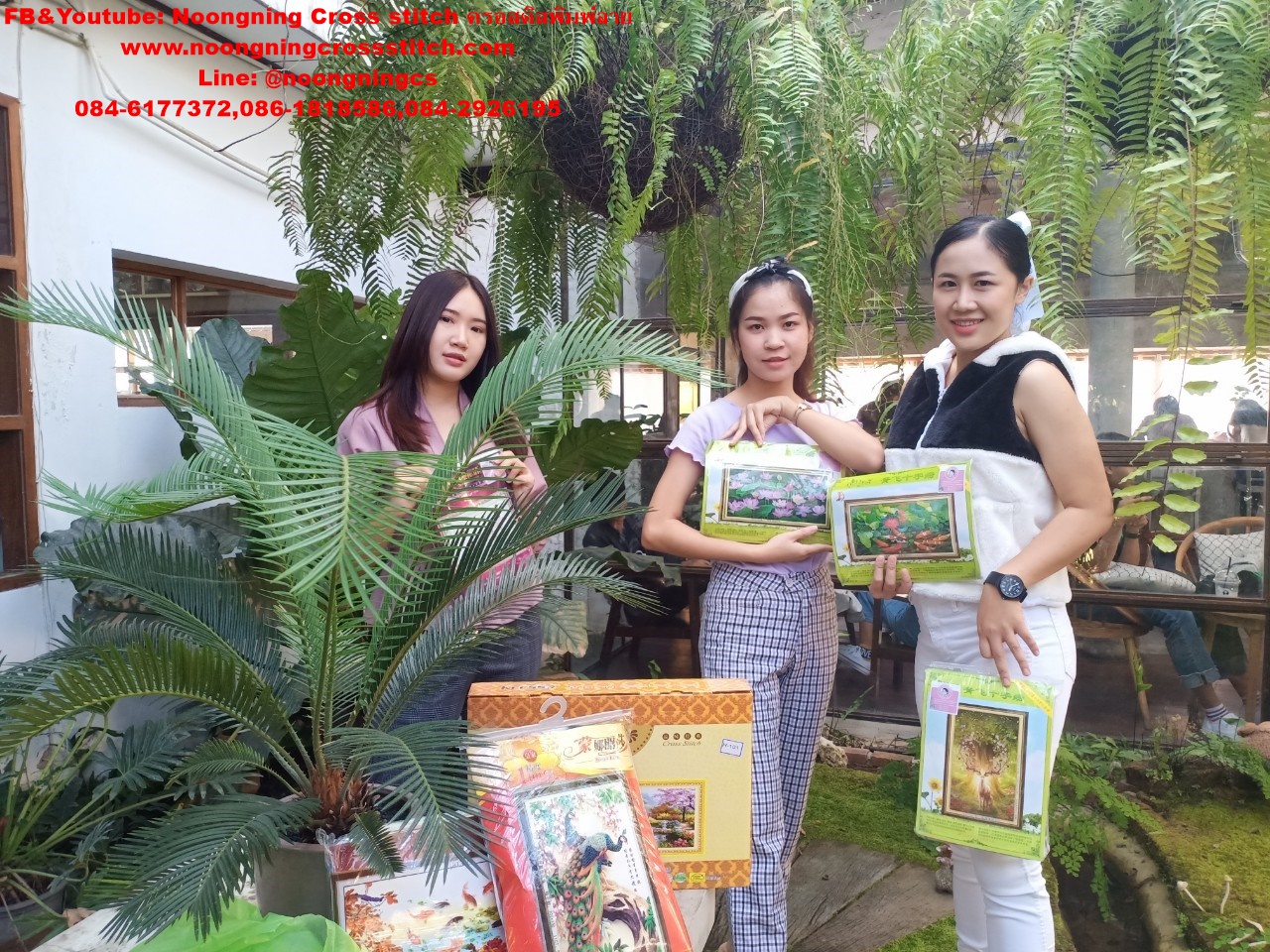 เซ็ทแมวเหมียว ชุดปักครอสติส พิมพ์ลาย ครอสติสจีน งานฝีมือทำที่บ้าน DIY