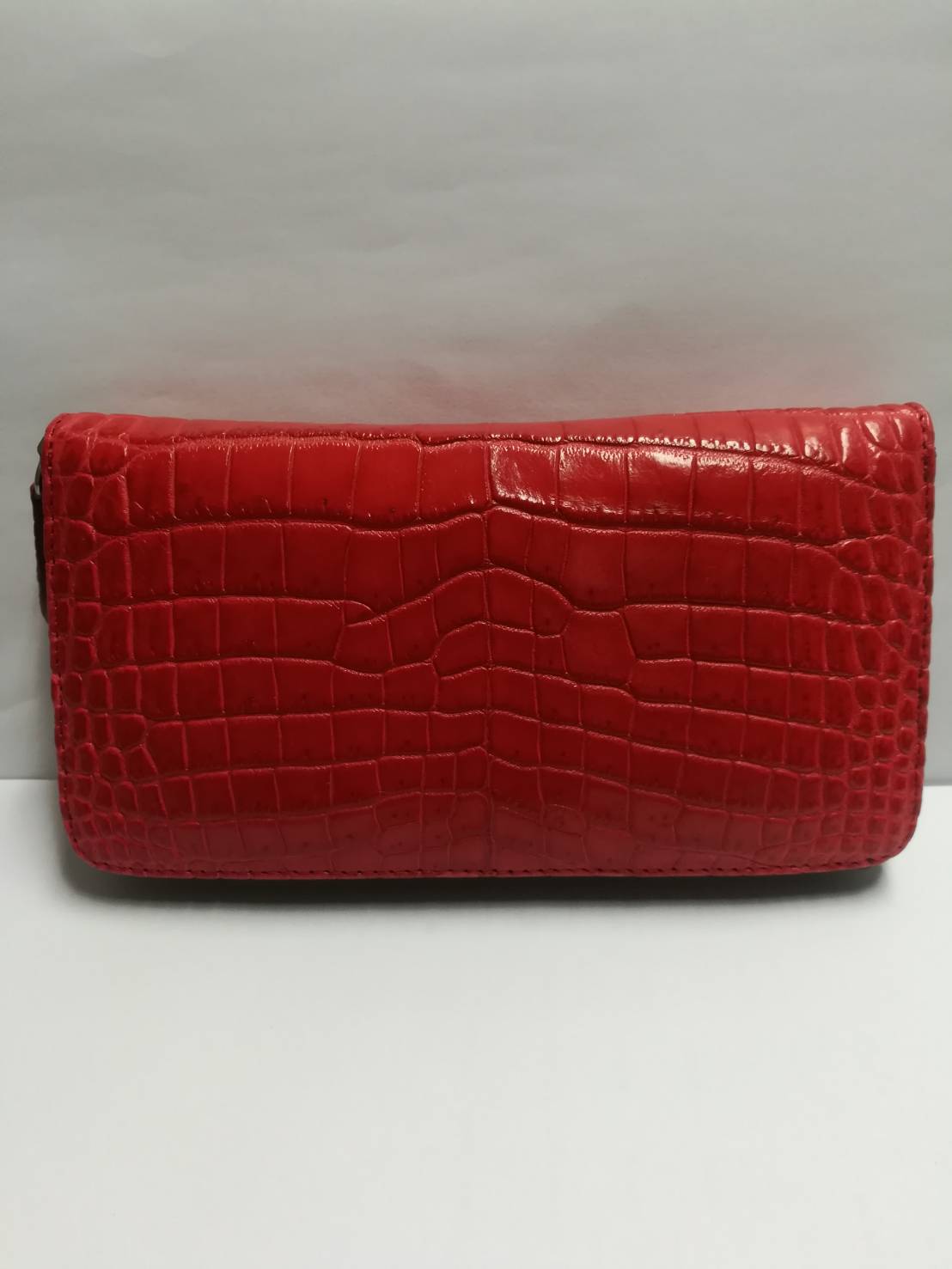 กระเป๋าหนังจระเข้แท้แบบซิปเดี่ยว(หนังท้อง)