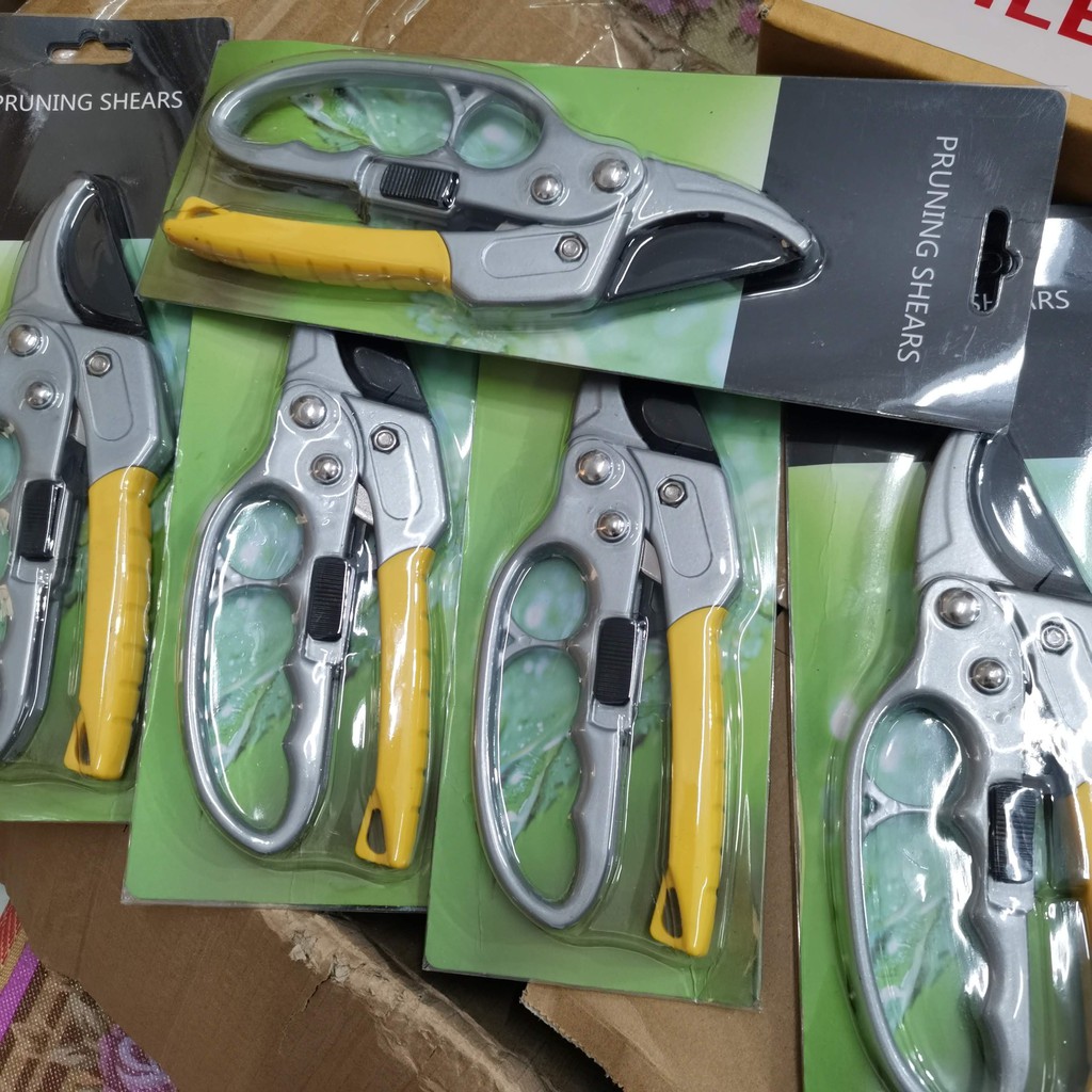 กรรไกรตัดกิ่ง สีเทาเหลือง คีมแต่งกิ่ง คีมตัดต้นไม้ ตัดกิ่งไม้ อุปกรณ์ทำสวน เครื่องทำสวน กรรไกรตัดแต่งกิ่ง แต่งกิ่ง สวน 6
