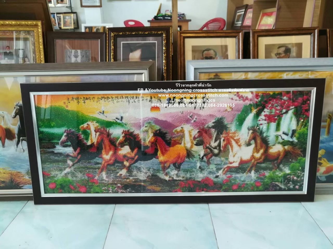 เสือโคร่ง มงคล ครอสติสคริสตัล Diamond painting โมเสก ภาพติดเพชร งานฝีมือทำที่บ้าน DIY